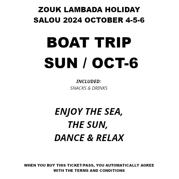 BOAT TRIP TICKET SUNDAY - OCT 6 (ZLH 2024)