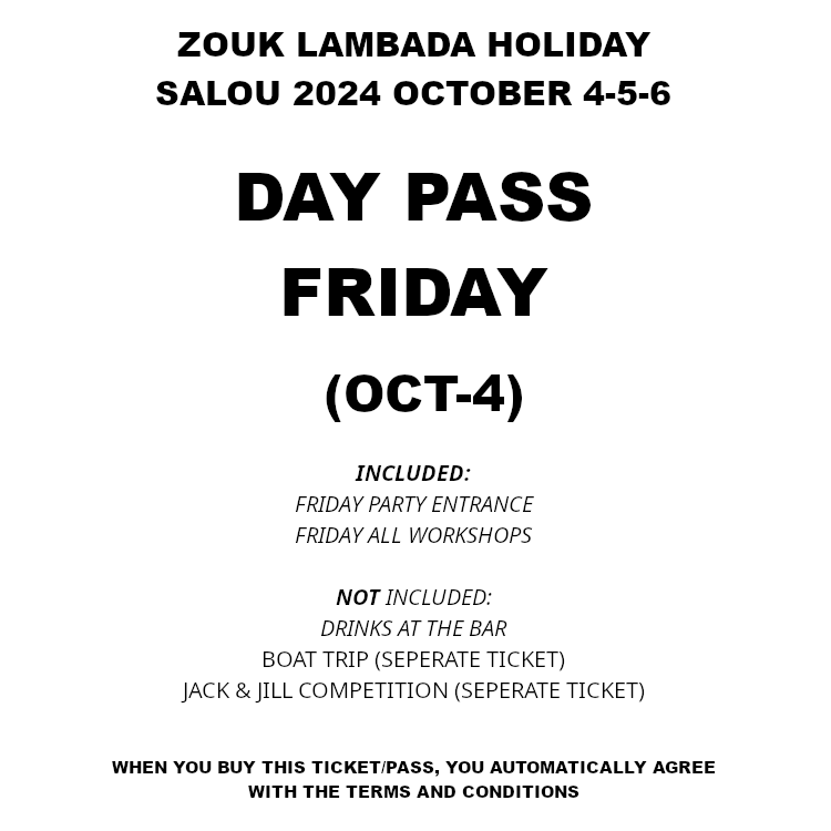 DAY PASS FRIDAY - OCT 4 (ZLH 2024)