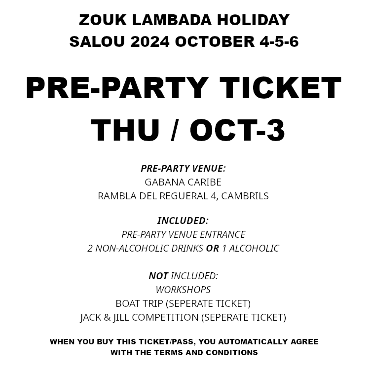 PRE-PARTY TICKET - OCT 3 (ZLH 2024)