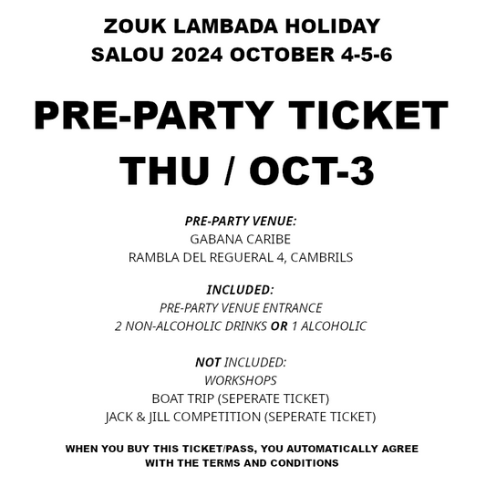 PRE-PARTY TICKET - OCT 3 (ZLH 2024)